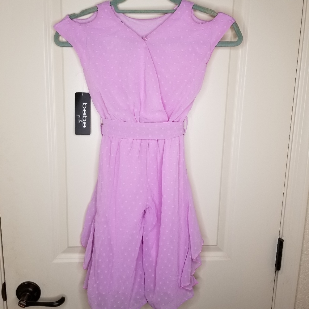 Bebe girls Jumpsuit, Cropped with Ruffle Detail